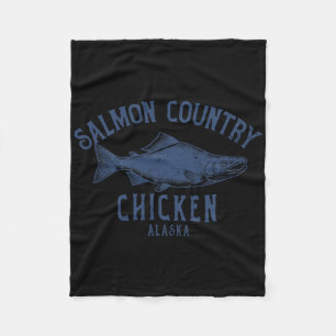 Chicken Alaska Salmon Country Coastal Nature Desig Fleece Blanket