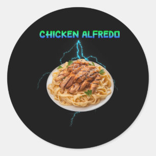 Chicken Alfredo Meme Bootleg Rap Style 90s Vintage Classic Round Sticker