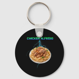 Chicken Alfredo Meme Bootleg Rap Style 90s Vintage Key Ring