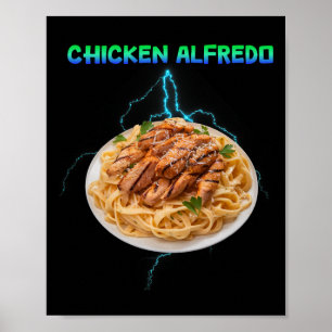 Chicken Alfredo Meme Bootleg Rap Style 90s Vintage Poster