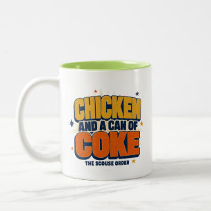Chicken and a Can of Coke - Scouse Meme Design Two-Tone Coffee Mug