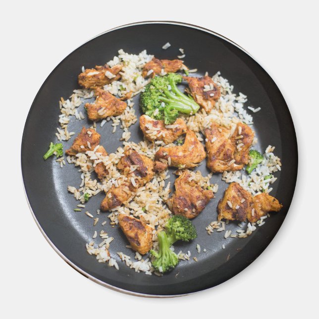 Chicken and Broccoli Stir Fry Refrigerator Magnet (Front)