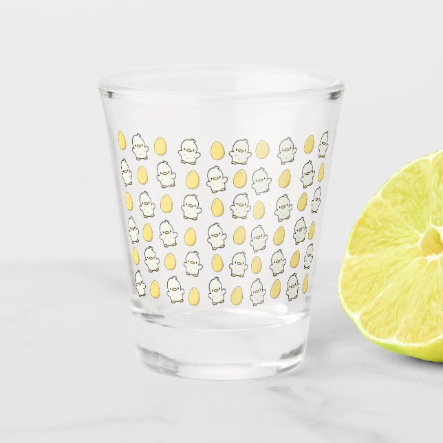 chicken and egg  shot glass (Front)