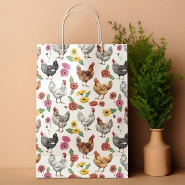 Chicken and Gerber Daisies Small Gift Bag (Creator Uploaded)