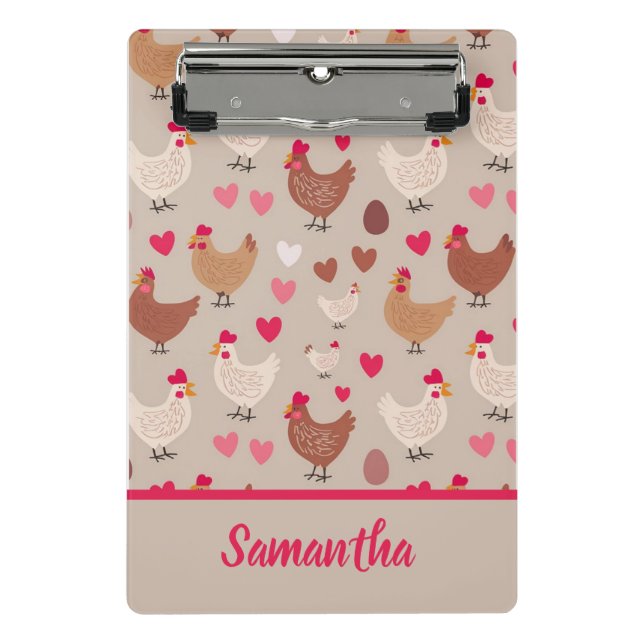 Chicken and hearts clipboard (Front)