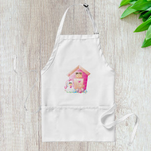 Chicken and Pink Hen House with Flowers Standard Apron