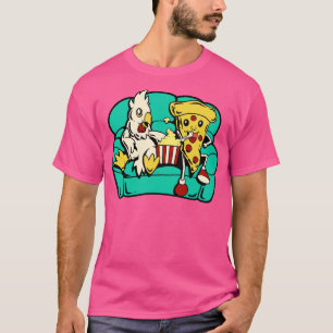 Chicken and pizza eat popcorn T-Shirt
