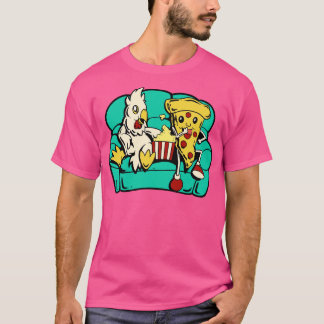Chicken and pizza eat popcorn T-Shirt