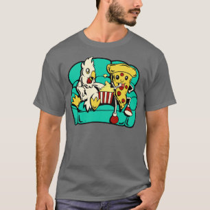 Chicken and pizza eat popcorn T-Shirt