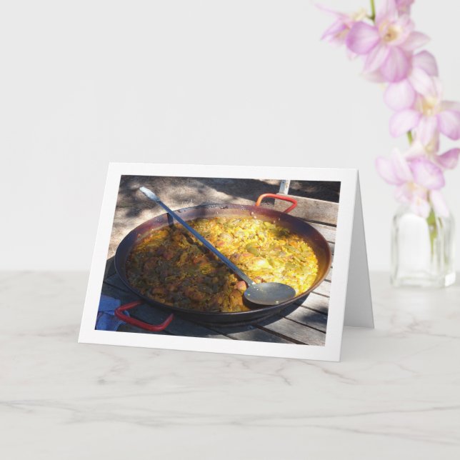Chicken and Rabbit Spanish Paella Cuisine Dish Card (Orchid)