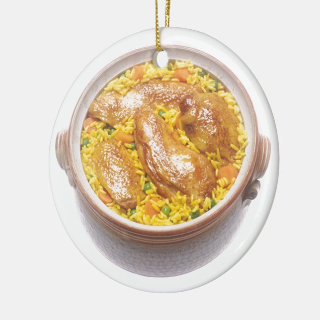 Chicken and Rice Ceramic Tree Decoration (Left)