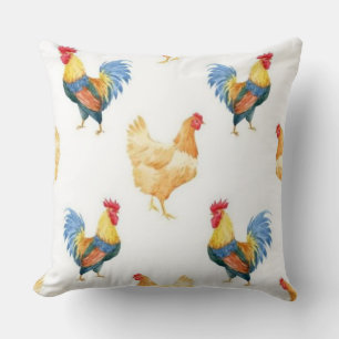 Chicken And Rooster Cushion