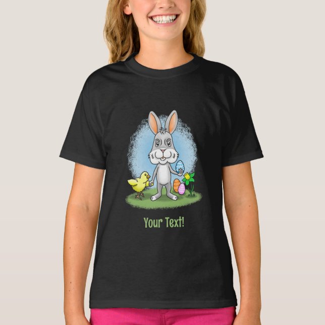 Chicken and the Easter bunny T-Shirt (Front)