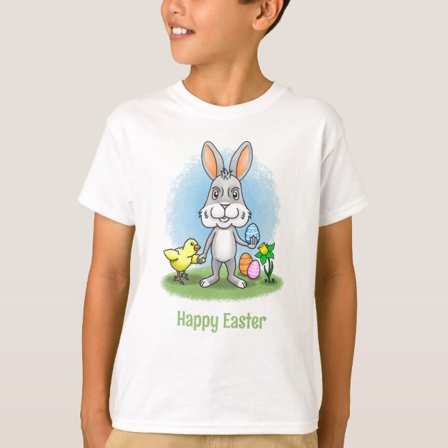 Chicken and the Easter bunny T-Shirt (Front)