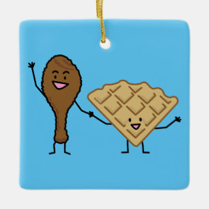 Chicken and Waffles American & Southern Cooking Ceramic Tree Decoration