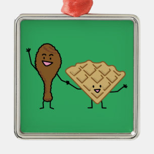 Chicken and Waffles American & Southern Cooking Metal Tree Decoration