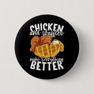 Chicken And Waffles Brunch Food Funny  6 Cm Round Badge