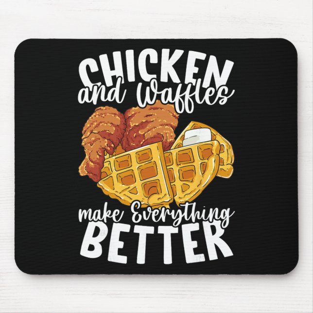 Chicken And Waffles Brunch Food Funny  Mouse Pad (Front)