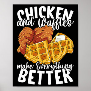 Chicken And Waffles Brunch Food Funny  Poster