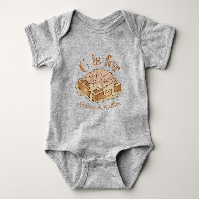 Chicken and Waffles Pennsylvania Dutch Amish Food Baby Bodysuit (Front)
