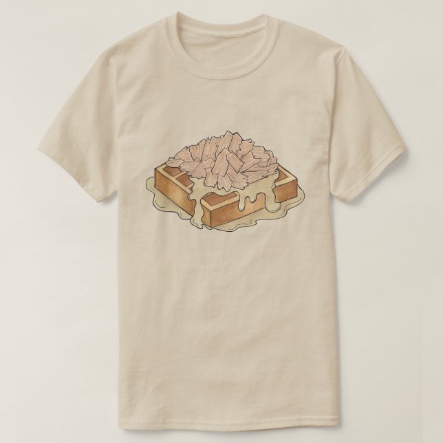 Chicken and Waffles Pennsylvania Dutch Amish Food T-Shirt (Design Front)