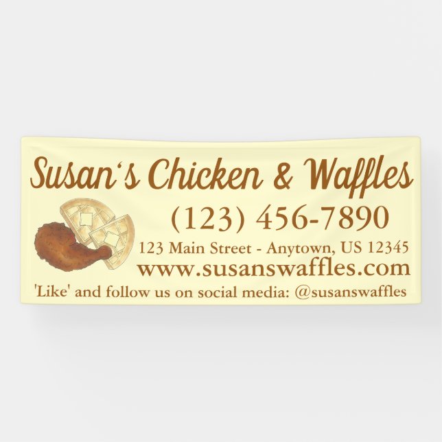 Chicken and Waffles Soul Food Catering Business Banner (Horizontal)