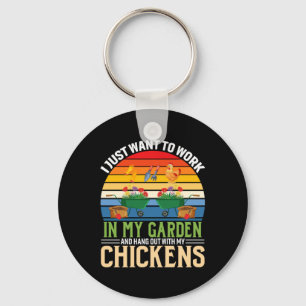 Chicken Art And Hangout With My Chickens Key Ring