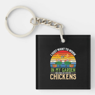Chicken Art And Hangout With My Chickens Key Ring