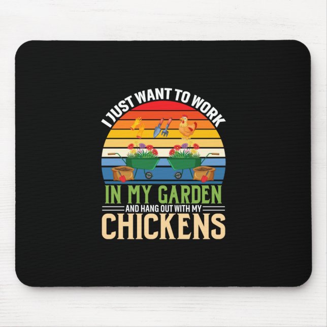 Chicken Art And Hangout With My Chickens Mouse Pad (Front)