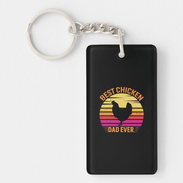 Chicken Art Best Chicken Key Ring (Front)