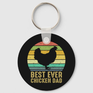 Chicken Art Best Ever Chicken Dad Key Ring