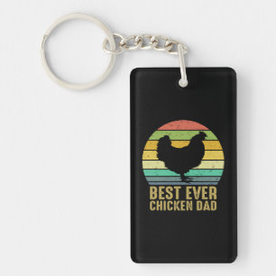 Chicken Art Best Ever Chicken Dad Key Ring