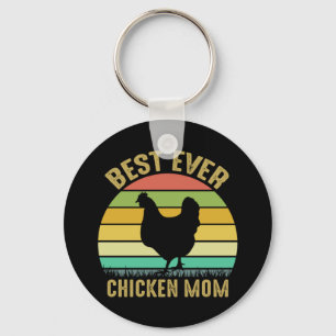 Chicken Art Best Ever Chicken Mum Key Ring