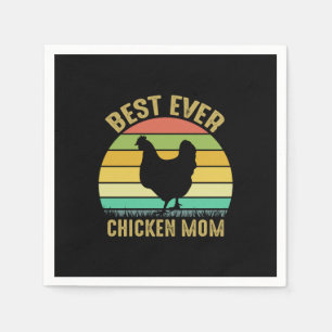 Chicken Art Best Ever Chicken Mum Napkin