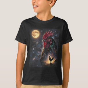 Chicken Art Celestial Moon Galaxy Poultry Farm Nat T-Shirt
