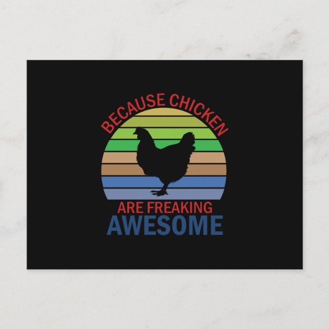 Chicken Art Chicken Are Freaking Awesome Postcard (Front)