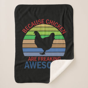 Chicken Art Chicken Are Freaking Awesome Sherpa Blanket