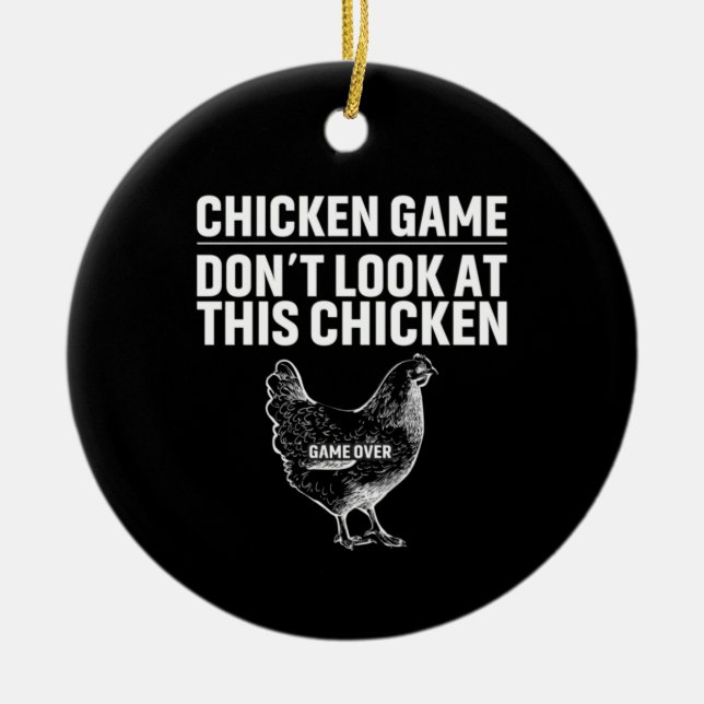 Chicken Art Chicken Game Ceramic Tree Decoration (Front)