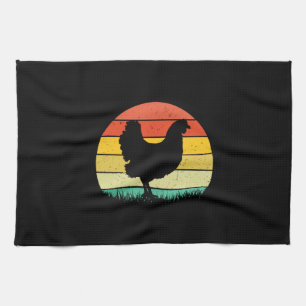 Chicken Art Chicken Retro Vintaage Tea Towel
