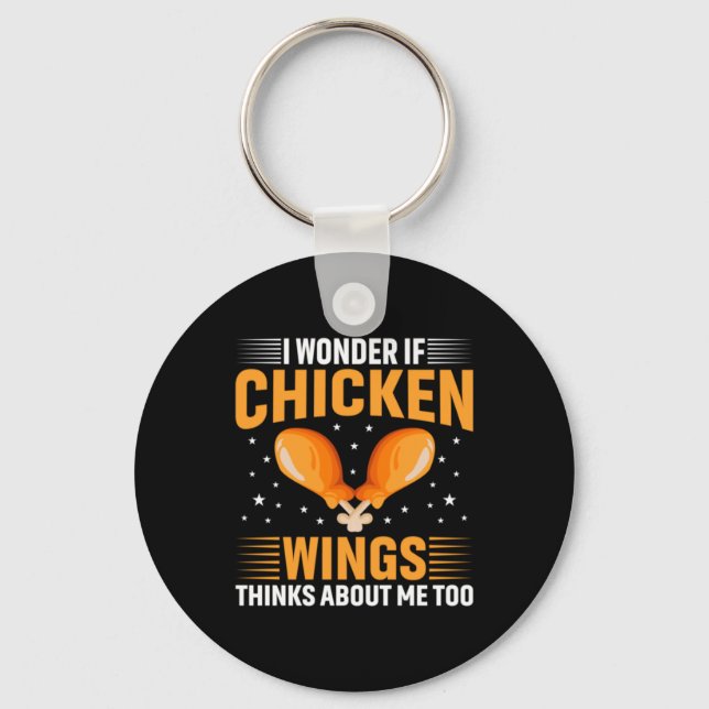 Chicken Art Chicken Wing Key Ring (Front)