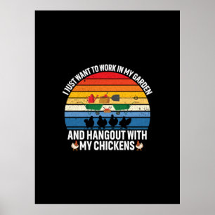 Chicken Art Hangout With My Chickens Poster