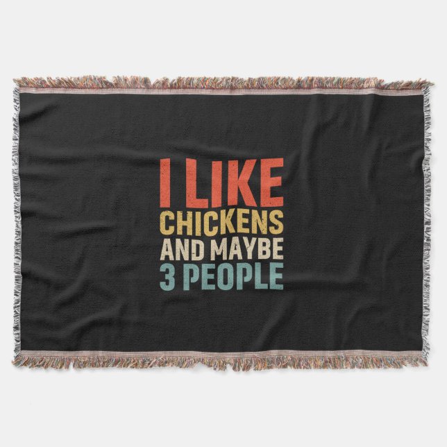 Chicken Art I Like Chickens Throw Blanket (Front)