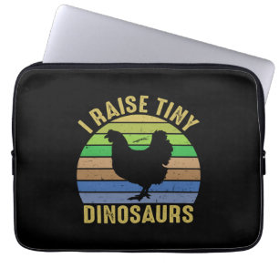Chicken Art I Raise Tiny Dinosaurs Laptop Sleeve