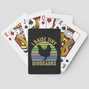 Chicken Art I Raise Tiny Dinosaurs Playing Cards