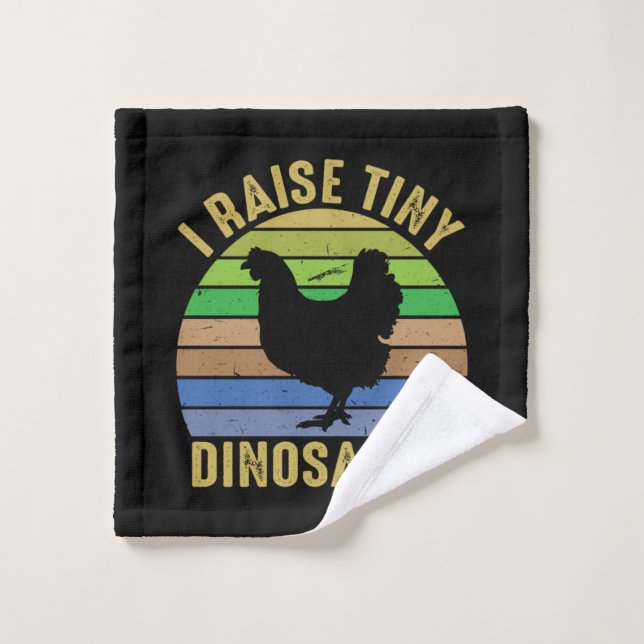 Chicken Art I Raise Tiny Dinosaurs Wash Cloth (Wash Cloth)
