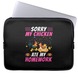 Chicken Art My Chicken Ate My Homework Laptop Sleeve