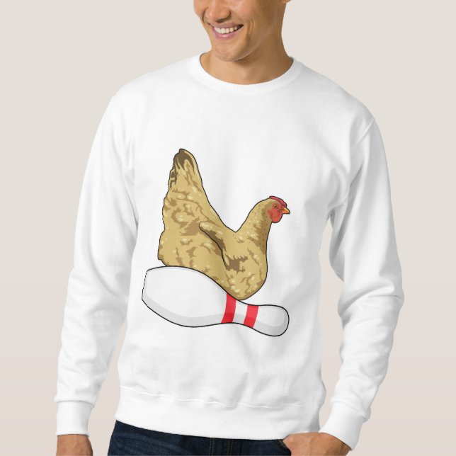 Chicken at Bowling with Bowling pin Sweatshirt (Front)