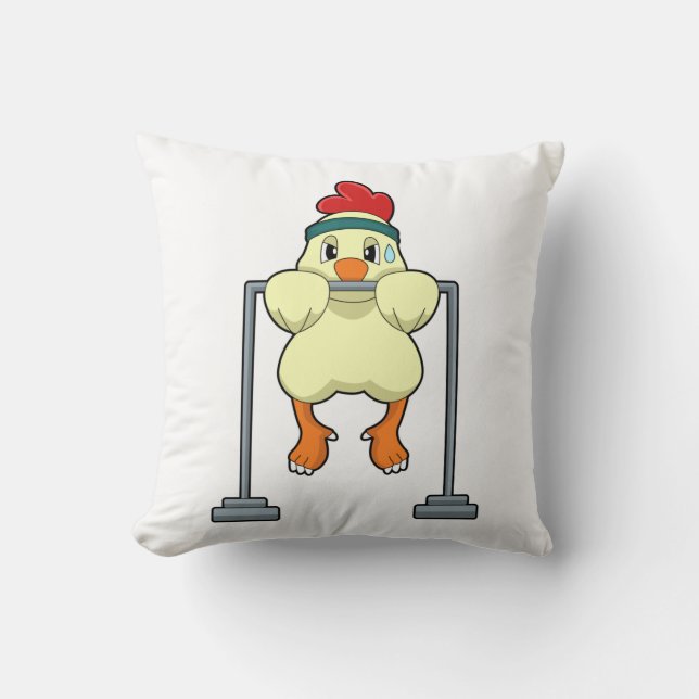 Chicken at Fitness Pull-ups Cushion (Front)