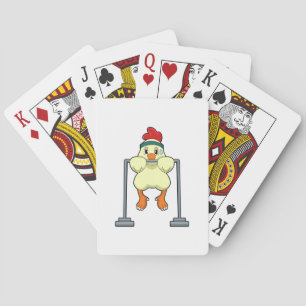 Chicken at Fitness Pull-ups Playing Cards