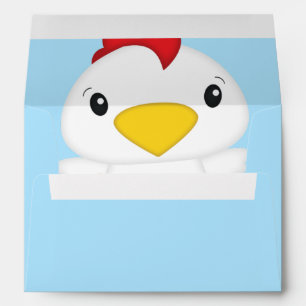 Chicken Baby Shower Blue Envelope